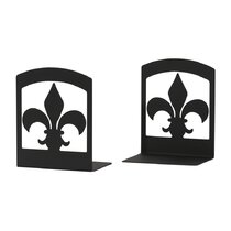 Set of Vintage Cast Iron Fleur De Lis Bookends * online Statuary Decor Halloween!!